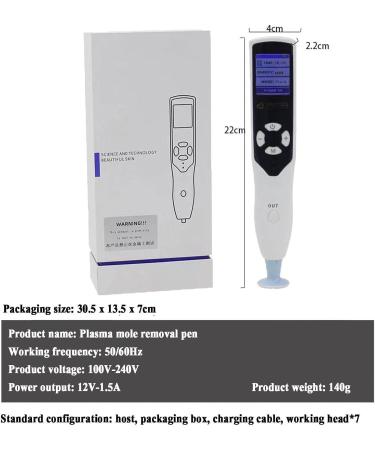  YhsPkAh 2 in 1 Plasma Pencil(Ozone + Freckles) For Removing Warts 8 Levels of Intensity | 7 Heads | Lcd Display Skin Care/Removal of Moles Warts - Buy Online on GoSupps.com