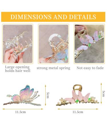 Buy Pieces Butterfly Hair Clips - Cute Kraeoke Pink Large Metal Back Clips for Women | International Shipping Available - Buy Online on GoSupps.com