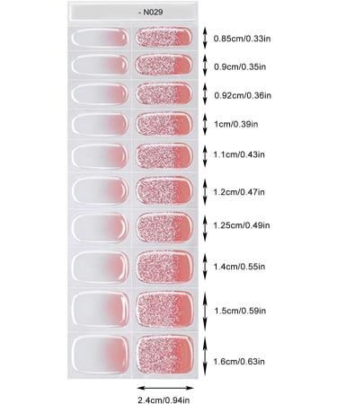 Bvizyelck Gel Nail Stickers - Glitter Nail Sticker Semi Cured Gel Nail Polish Wraps with Nail Light Gel Polish Strips with Nail Lamp Suitable for Manicure Lover N029 - Buy Online on GoSupps.com