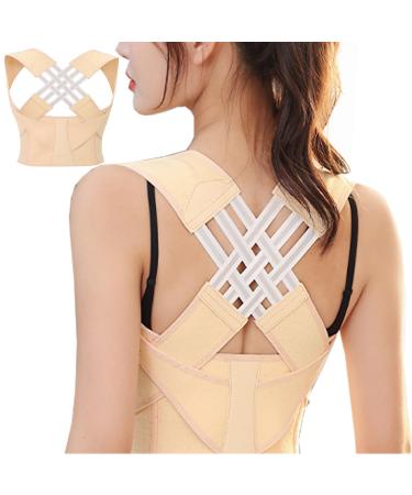 Highthown correction for women adjustable back support breathable back support for posture correction relief of shoulder and spine pain unisex 2xl beige xxl beige
