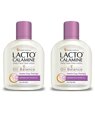 Lacto Calamine Face Moisturizing Lotion for Oily Skin | Controls Excess Oil & Unclogs Pores | Mattifying Shine-Free Formula | Hydrating & Non-Greasy | 4.06 Fl Oz/120ml (Pack of 2)