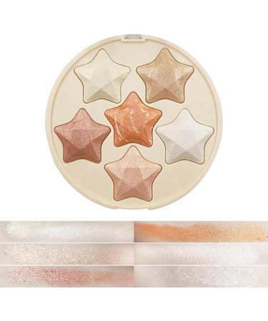 Highlighter Contour Palette - Pentagram Smudge Proof Highlighter Palette | Enhance Facial Features Long Lasting Makeup for Dating Travel Home Work Novent - Buy Online on GoSupps.com