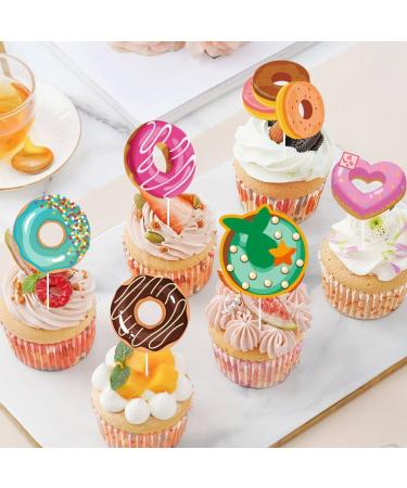 Gallasy 13pcs Donuts Cake Topper Doughnut Cupcake Topper for Donut Decorations Baby Sprinkle Decorations Kids Birthday Donut Themed Party Supplies - Buy Online on GoSupps.com