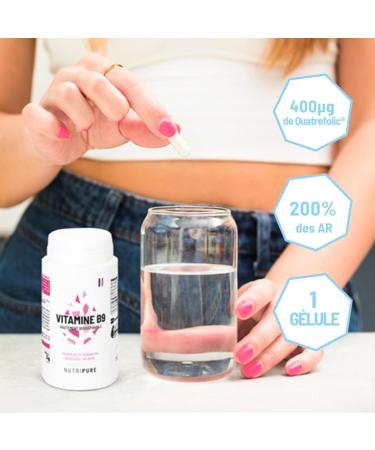 Nutripure | Vitamine B9 400 g | Acide Folique Haute Assimilation | Grossesse R duction de la Fatigue | 90 G lules V g tales | Fabriqu en France - Buy Online on GoSupps.com