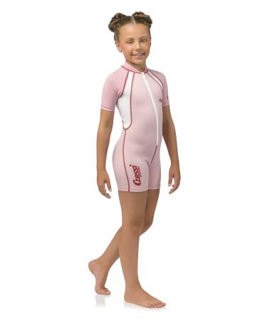 Cressi Kids Short Sleeve Swimsuit in Neoprene 1.5mm for Boys and Girls aged 2 to 10 year - Kids Swimsuit: designed in Italy Large Pink
