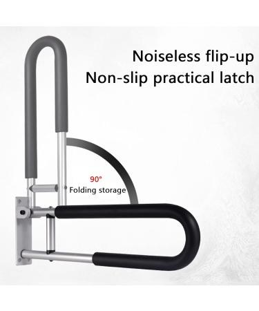 23.6-Inch Flip-Up Bathroom Grab Bar Toilet Support Assist Rails Shower Handle Toilet Safety Rail Bath and Shower Grab Bars Handicap Grab Ba - Buy Online on GoSupps.com