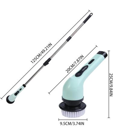 Electric Spinning Scrubber Power Shower Scrubber 2000mAh Waterproof Shower Scrubber with Long Adjustable Handle & Triple Brush Heads Electric Cleaning Brush for Tub Tile Floor Sink and Window Multifunctional Cleaning Brush (With 3 Green Heads) - Buy Online on GoSupps.com