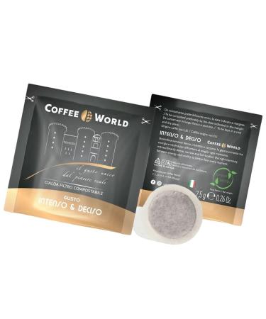 Coffee World Pack of 150 COFFEE WORLD coffee pods intense and decisive taste Compostable paper filter waffle ESE44 format 7.5g Sustainable