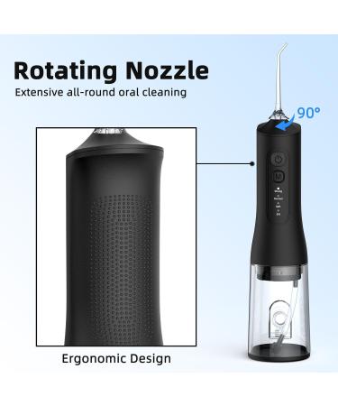 Water Flosser for Teeth - Cordless Rechargeable Electric Tooth Flosser with 4 Jet Tips & 4 Modes | 300ML Waterproof Travel & Home Use (Black - Buy Online on GoSupps.com