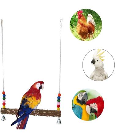 NCTP Handmade Chicken Swing Toy with Natural Wooden Perch Stand for Hens - Perfect for Parrots, Macaws, and Bird Training - Buy Online on GoSupps.com
