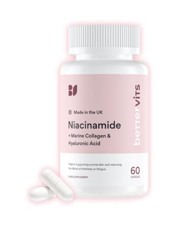 Bettervits Niacinamide Complex | Full Skin Coverage | Hair & Nails | Smooths & Hydrates | with Marine Collagen & Hyaluronic Acid