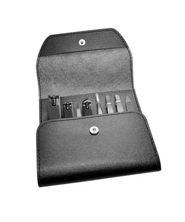 Manicure Kit Manicure Pedicure Personal Care Set Man Built in Nail File Portable Nail Clippers 8 Pieces Black Home Use Nail Clippers Kit