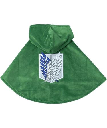 Scout Regiment Cloak Pet Costume - Green | Anime Hooded Robe for Dogs & Cats - Buy Online on GoSupps.com