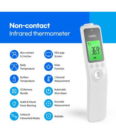 Shop Hubibaby No-Touch Allotment Thermometer - Digital Infrared for Adults & Children | Fever Alarm Fast & Precise - HFS-1000 (White + Hygrometer) | International Shipping Available - Buy Online on GoSupps.com