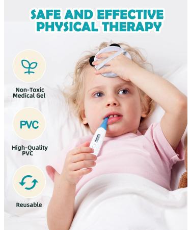 Lictin Boo Boo Ice Packs for Kids - Reusable Hot Cold Pack with Straps and Sleeves - Set of 3 for Pain Relief, Fever, and Swelling - Buy Online on GoSupps.com