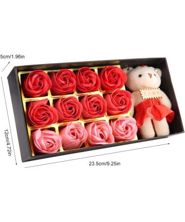  Fdit Romantic Rose Flower Soap Body Soap Bath Soap Floral Bath Soap Rose Flower Petals Plant Essential Oil Soap Rose Soap (Red Gradient) - Buy Online on GoSupps.com