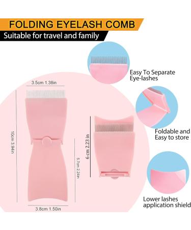 SHANPIN Stainless Steel 2pc Eyelash Comb Pink Makeup Applicator & Eyebrow Grooming Brush Tool - Buy Online on GoSupps.com