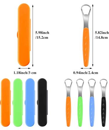 Wllhyf Stainless Steel Tongue Scraper - 4 Pack Bad Breath Reducer with Travel Case | Tongue Cleaner for Fresh Breath - For Men & Women - Buy Online on GoSupps.com