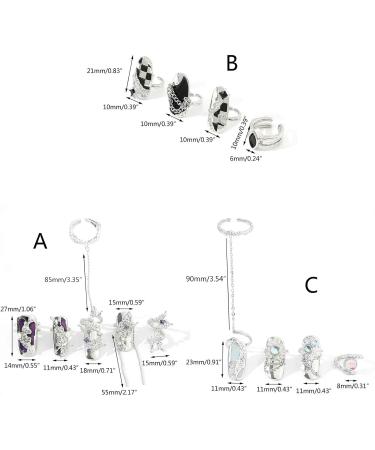 HEYXI Adjustable Nail Rings Alloy Nail Art Finger Rings Women Girl Gifts Jewelry Nail Rings Fingertip Rings Set Alloy Material - Buy Online on GoSupps.com
