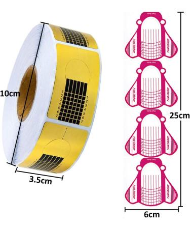 Nail Templates (600 pcs) | Self-Adhesive Gel Nail & Extension Stencils - Golden & Pink | Perfect for Artificial Fingernail Modeling - Buy Online on GoSupps.com