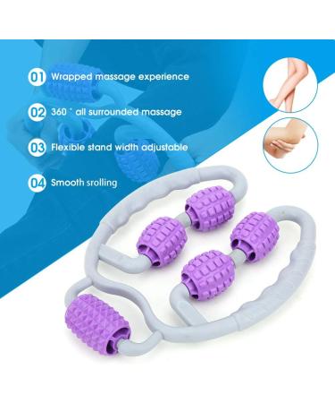 Muscle Massage Roller - Manual Fascia Roller for Neck Shoulders Thighs & Legs | Leg Massage Device in Purple - Buy Online on GoSupps.com