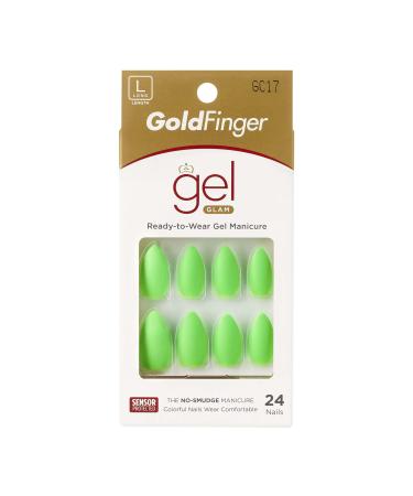 GoldFinger Full Cover Nails Press On 24 Nails Long Length GC17