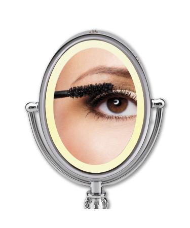 Conair Double-Sided Lighted Makeup Mirror - 1x/7x Magnification, Polished Chrome with Crystal Ball Stem - Buy Online on GoSupps.com