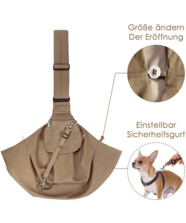 Slowton Dog Carrier Bag - Waterproof Adjustable Pet Tote for Outdoor Excursions (Brown L) - Ideal for Dogs 4.1-6.8kg - Buy Online on GoSupps.com