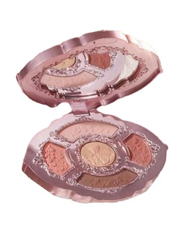 G n rique Eyeshadow Palette - 5-Color Highly Pigmented Colorful Eye Shadow - Matte Shimmer SNeutral Bright Eye ShSadow for Women Floral Engraving Eyeshadow Palette