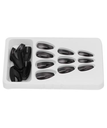 Press On Nails Coffin Press On False Nail Tips Black False Nails Artificial Nails Fake Solid Color Solid Color Fake Nails Ballerina Nail Art Tips Sets