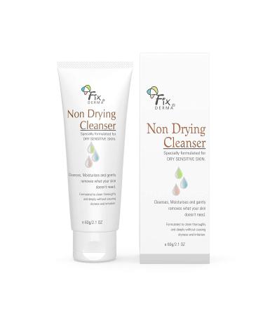 F.ixde rm'a Non Drying Cleanser soap-free & pH Balanced cleanser Pore-Refining Dermatologist tested Face Exfoliator Non-comedogenic & Non-irritating skin cleanser - 60g