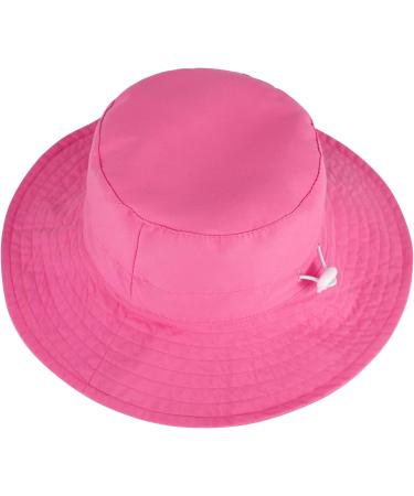 LACOFIA Toddler Baby Sun Hat | Wide Brim Bucket Hat for Outdoor Swim | Adjustable 6-24 Months | Unisex Kids Beach Pool Hat - A-Pink - Buy Online on GoSupps.com