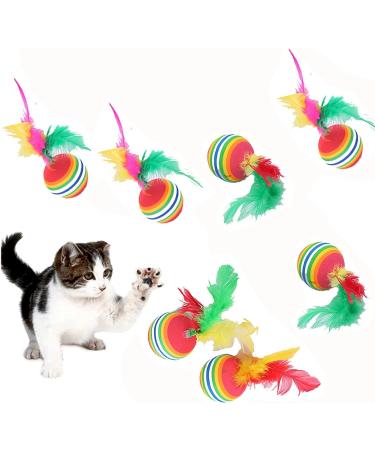 Meiso 10-Piece Interactive Cat Toy Set | Colorful Feather Balls for Kittens | Perfect for Hunting & Chewing Training - Buy Online on GoSupps.com