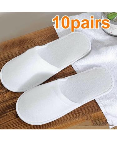 Holdfiturn 20 Pairs Disposable Slippers Closed Toe Fabric Spa Slippers White Unisex Spa Hotel Guest Slippers for Home Party Travel - Buy Online on GoSupps.com