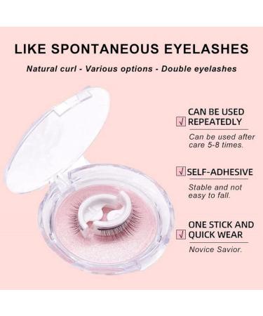 Self Adhesive Eyelashes Reusable False Eyelashes Pre Glued Eyelashes Reusable Adhesive Eyelashes Stick on Eyelashes Reusable Eyelashes Self Adhesive Lashes No Glue/Eyeliner Needed(#12) - Buy Online on GoSupps.com
