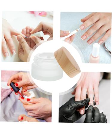 FRCOLOR Pen wash cup nail remover bottle Nail Art Dappen cup terrarium empty cream jars powder dappen dish bowl refillable makeup jar glass containers Crystal Nail Spa crystal glass wood - Buy Online on GoSupps.com