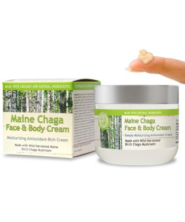 My Berry Organics Maine Chaga Face & Body Cream  4 oz Value Size  Wild Harvested Chaga  Made With Natural Ingredients  Lightweight for the Face Yet Moisturizing for the Whole Body