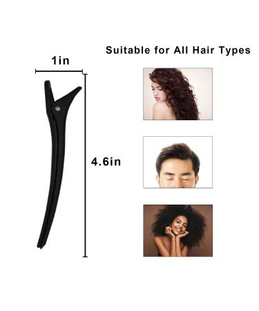 Ilvisest Non-Slip Duckbill Hair Clips 6 Pack - Professional Salon Clips for Thick and Thin Hair Styling Sectioning - Black - Buy Online on GoSupps.com