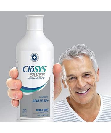 CloSYS Silver Fluoride Mouthwash 16oz (Pack of 2) Gentle Mint for Adults 55+ | Alcohol-Free Dye-Free pH Balanced | Fights Cavities & Strengthens Enamel - 2-Pack - Buy Online on GoSupps.com