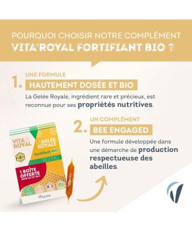  Vitavea Vitavea - Vita'Royal Organic Strengthener - Fortifying Natural Benefits of the Hive - Royal Jelly 1800 mg - Pack of 3-30 amp - Buy Online on GoSupps.com