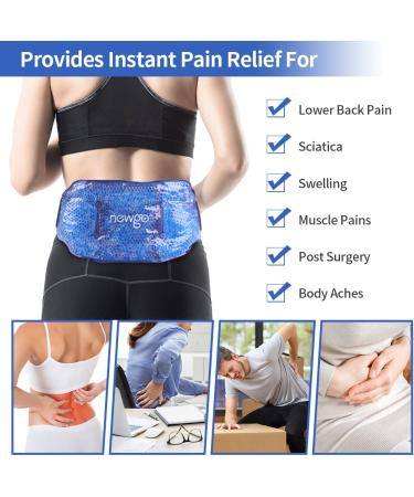NEWGO Hot Cold Therapy Ice Pack for Back Pain Relief - Sciatic Nerve, Tailbone, Lower Back Injuries - Blue, 1 Pack - Buy Online on GoSupps.com