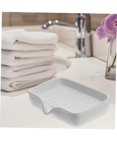 Amosfun Ceramic Soap Dish Soap Plate Stand Soap Storage Organizer Porcelain Soap Dish Sink Drain Ceramic Soap Container Portable Soap Storage Bath Sponges Nordic Ceramics White Tray - Buy Online on GoSupps.com