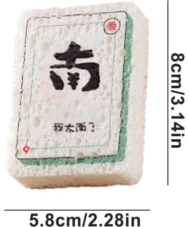 Dish Scrubber Sponge - Mahjong Design Dishes Sponge | Long-Lasting Wood Pulp Fiber Scrubber Sponge Kitchen Dish Bowl Cleaning Sponge for Dining Rooms Canteens Rowces South - Buy Online on GoSupps.com