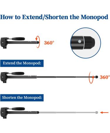 VICTIV 72 Camera Tripod with Remote, Phone Holder, Aluminum Monopod - Compatible with Canon/Nikon/DSLR/iPhone/Spotting Scopes - NT72 72 inch - Buy Online on GoSupps.com