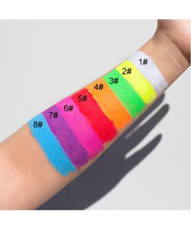 Shop Fluorescent Liquid Eyeliner - 8 Color Rainbow Neon Shimmer Waterproof & Sweatproof UV Makeup - Buy Online on GoSupps.com