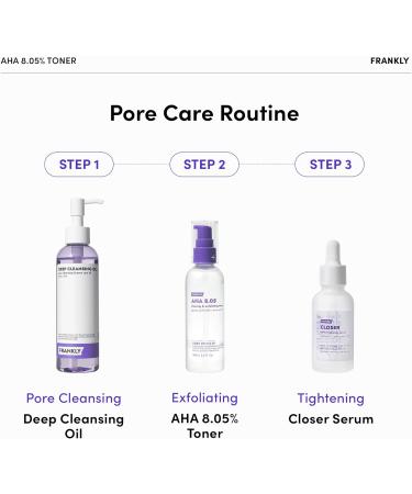 Frankly AHA 8.05% Toner - Exfoliate & Renew | Glycolic Acid + 17 Amino Acids | Target Flakiness Pores & Dryness - 3.38 fl.oz | International Shipping - Buy Online on GoSupps.com
