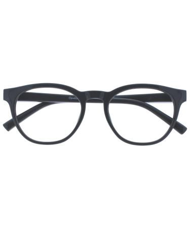 Opulize Blu - Reading glasses Blue light filter cool round frame spring hinges improve the sleep computer gaming anti -reflective men B5 +0.00 diopters gray