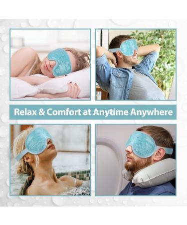 NEWGO Cooling Gel Mask for Puffy Eyes - Hot Cold Therapy for Migraine, Dark Circles, Dry Eyes - Reusable Sinus Pain Relief - Light Blue - Buy Online on GoSupps.com