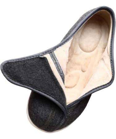 MisFun Diabetic Shoes for Women and Men - Warm Velcro Sneakers for Edema & Swollen Feet - Gray - Size 8.5 - Buy Online on GoSupps.com