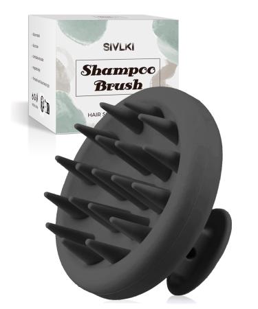 Sivlki scalp massage brush scalp massager silicone shampoo brush scalp massage for peeling and head massage to remove dandruff and stimulate hair growth black - Buy Online on GoSupps.com